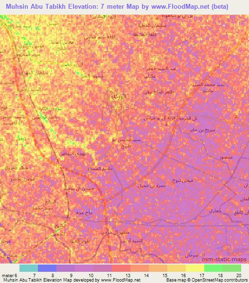 Muhsin Abu Tabikh,Iraq Elevation Map