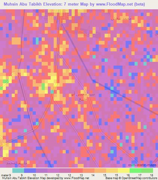 Muhsin Abu Tabikh,Iraq Elevation Map