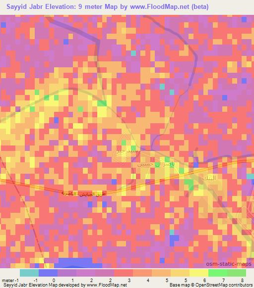 Sayyid Jabr,Iraq Elevation Map