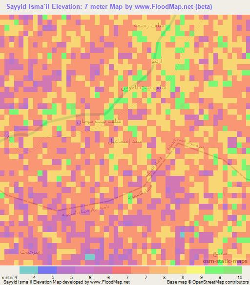 Sayyid Isma`il,Iraq Elevation Map
