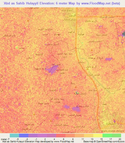 `Abd as Sahib Hulayyil,Iraq Elevation Map