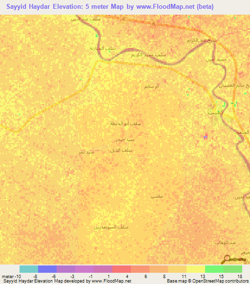 Sayyid Haydar,Iraq Elevation Map