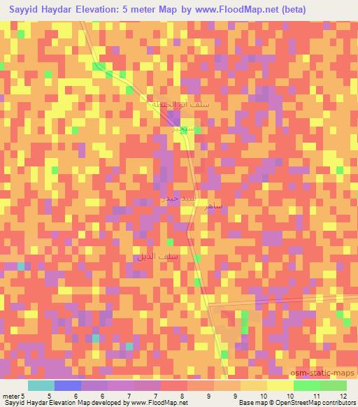 Sayyid Haydar,Iraq Elevation Map
