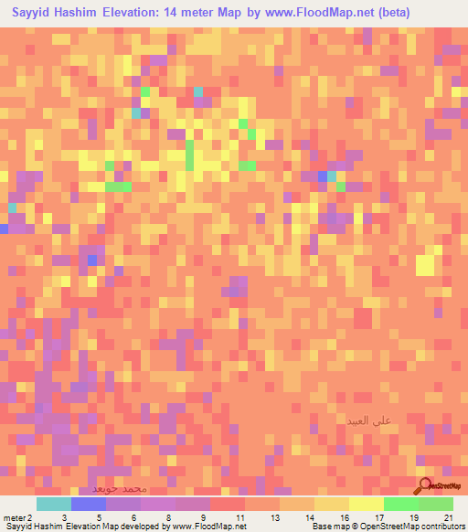 Sayyid Hashim,Iraq Elevation Map