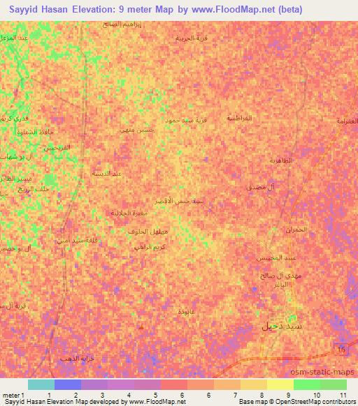 Sayyid Hasan,Iraq Elevation Map