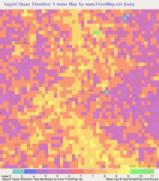 Sayyid Hasan,Iraq Elevation Map