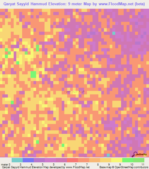 Qaryat Sayyid Hammud,Iraq Elevation Map