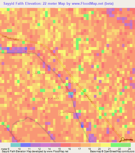 Sayyid Falih,Iraq Elevation Map