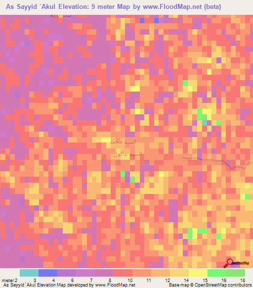 As Sayyid `Akul,Iraq Elevation Map