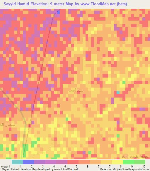Sayyid Hamid,Iraq Elevation Map