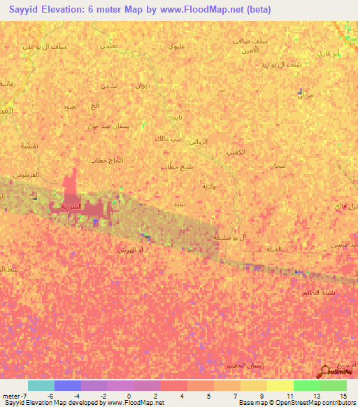 Sayyid,Iraq Elevation Map