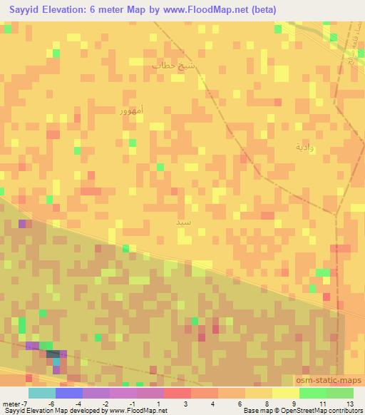 Sayyid,Iraq Elevation Map