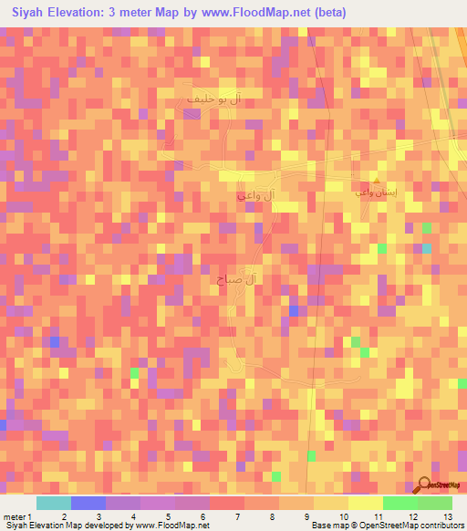 Siyah,Iraq Elevation Map