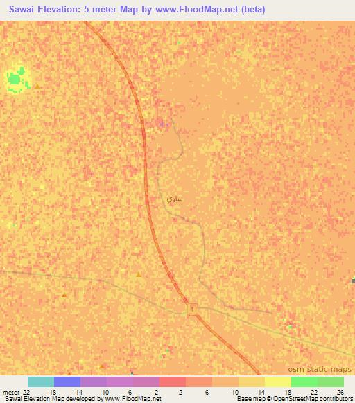 Sawai,Iraq Elevation Map