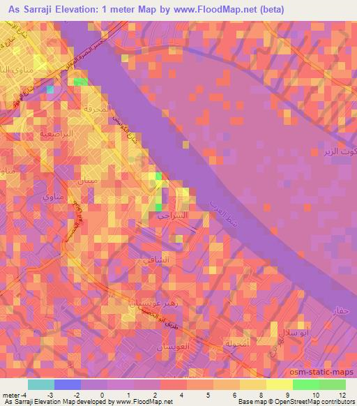 As Sarraji,Iraq Elevation Map