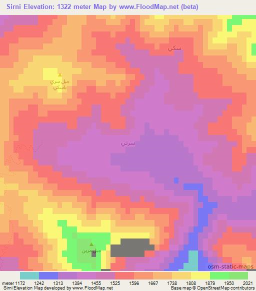 Sirni,Iraq Elevation Map