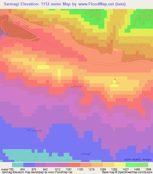 Sarmagi,Iraq Elevation Map