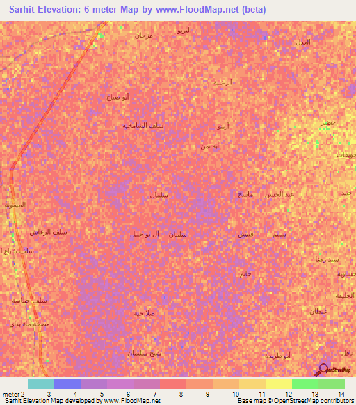 Sarhit,Iraq Elevation Map