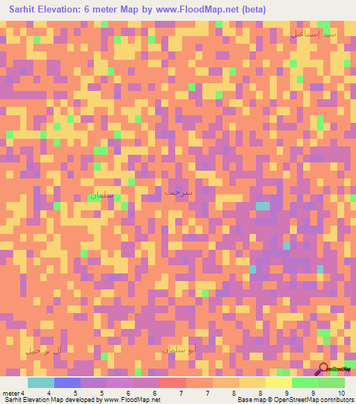 Sarhit,Iraq Elevation Map