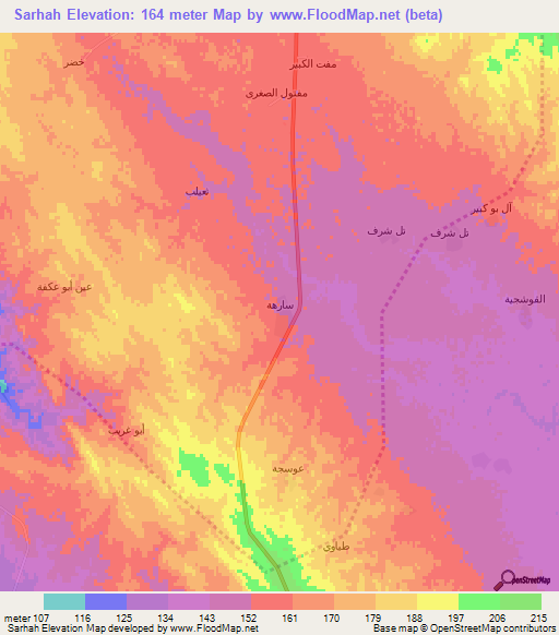 Sarhah,Iraq Elevation Map