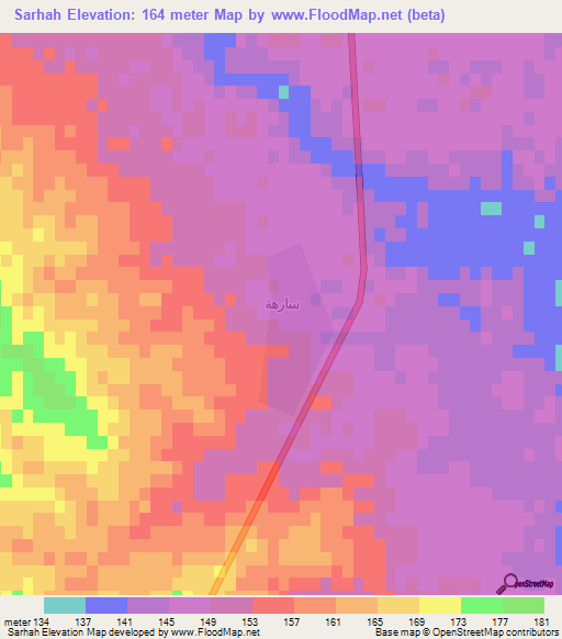 Sarhah,Iraq Elevation Map