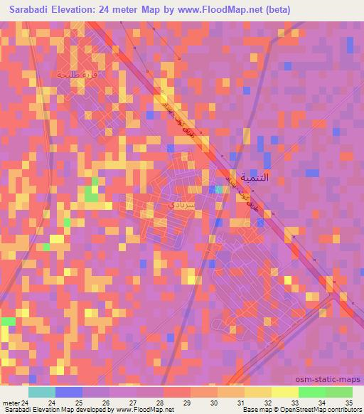 Sarabadi,Iraq Elevation Map