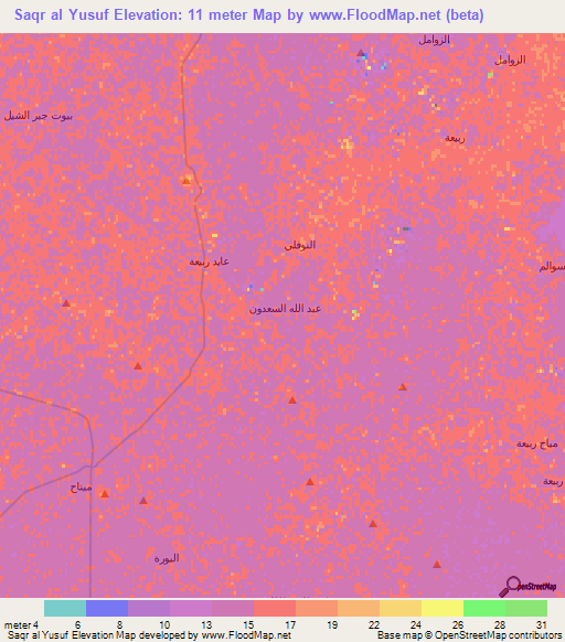 Saqr al Yusuf,Iraq Elevation Map
