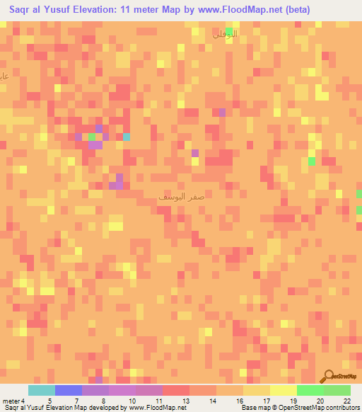 Saqr al Yusuf,Iraq Elevation Map