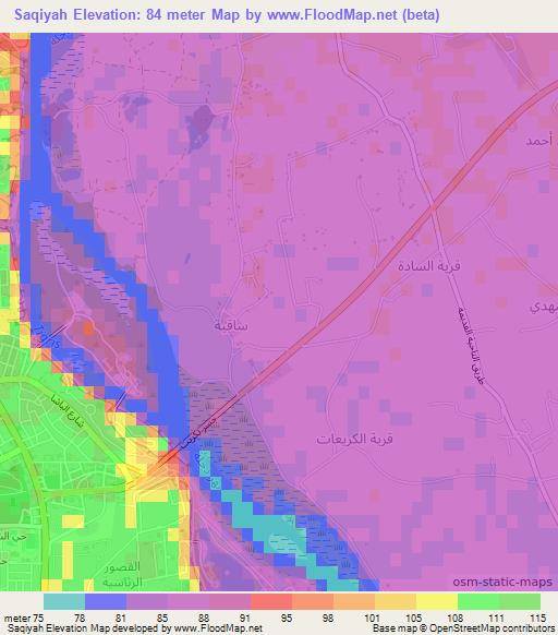 Saqiyah,Iraq Elevation Map