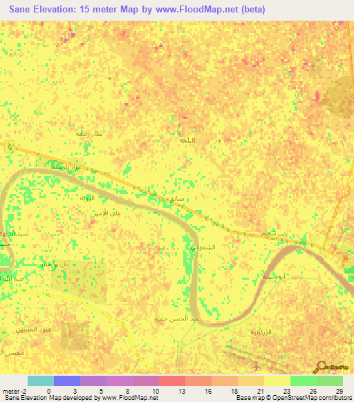 Sane,Iraq Elevation Map