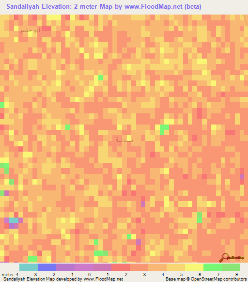 Sandaliyah,Iraq Elevation Map