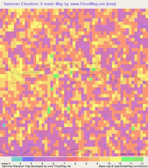 Sammari,Iraq Elevation Map