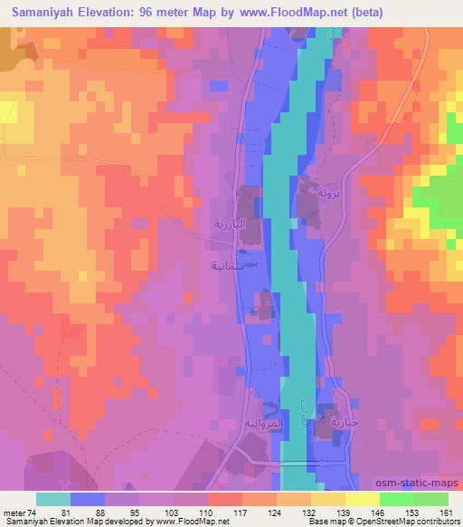 Samaniyah,Iraq Elevation Map