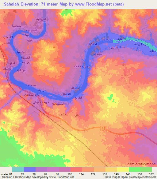 Sahalah,Iraq Elevation Map