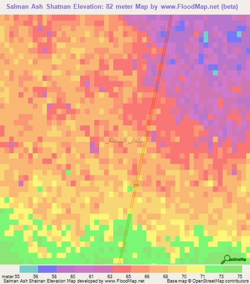 Salman Ash Shatnan,Iraq Elevation Map