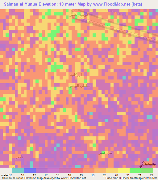 Salman al Yunus,Iraq Elevation Map