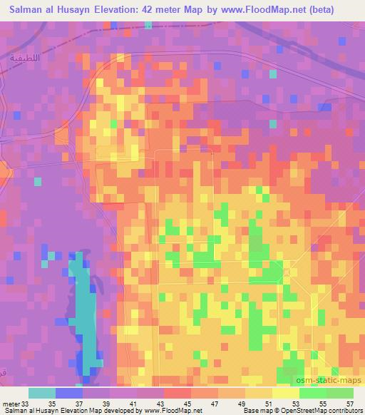 Salman al Husayn,Iraq Elevation Map