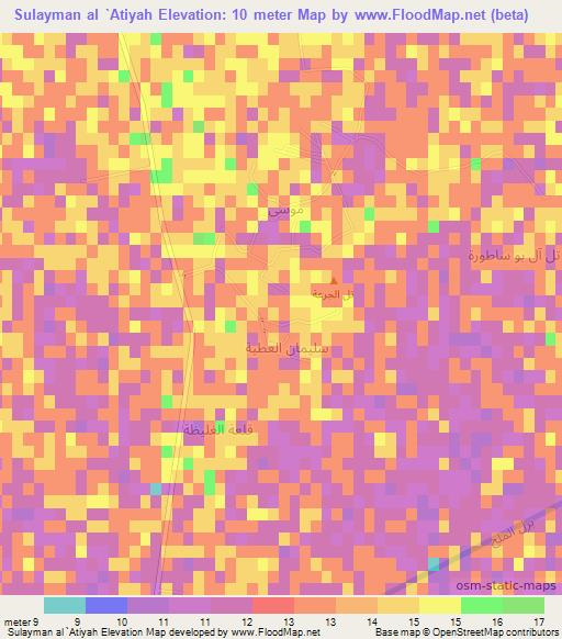 Sulayman al `Atiyah,Iraq Elevation Map