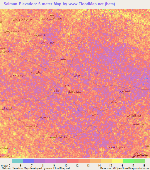 Salman,Iraq Elevation Map