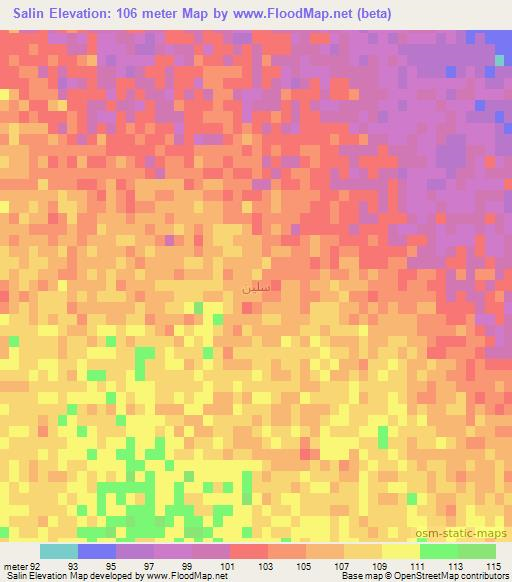 Salin,Iraq Elevation Map