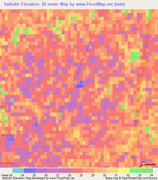 Salbukh,Iraq Elevation Map