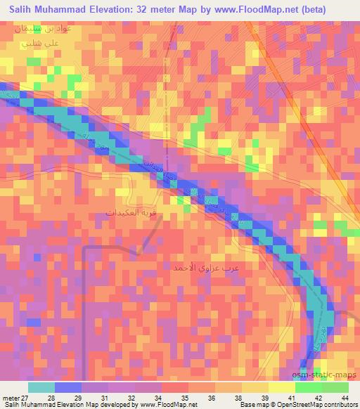 Salih Muhammad,Iraq Elevation Map