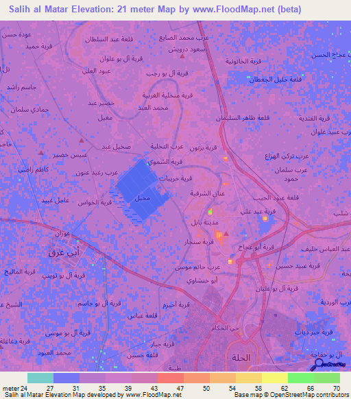 Salih al Matar,Iraq Elevation Map