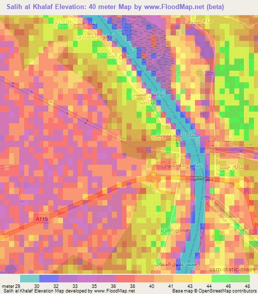 Salih al Khalaf,Iraq Elevation Map