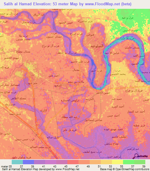 Salih al Hamad,Iraq Elevation Map