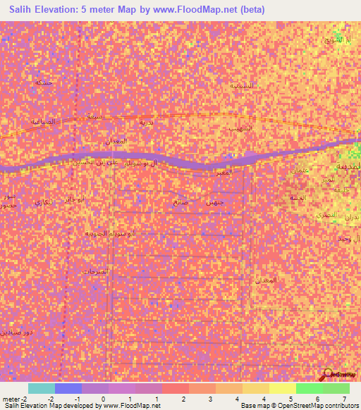 Salih,Iraq Elevation Map