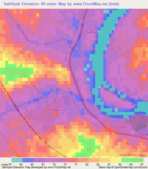 Sahiliyah,Iraq Elevation Map