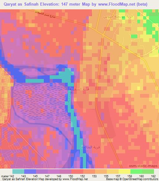Qaryat as Safinah,Iraq Elevation Map