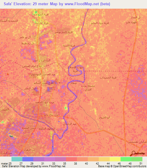 Safa',Iraq Elevation Map