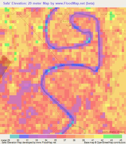 Safa',Iraq Elevation Map